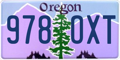 OR license plate 978OXT