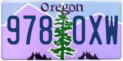 OR license plate 978OXW