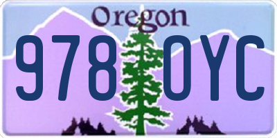 OR license plate 978OYC