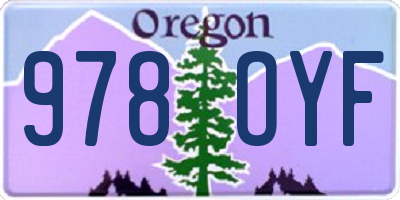 OR license plate 978OYF