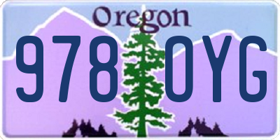 OR license plate 978OYG