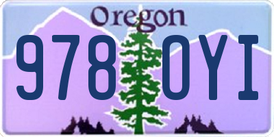 OR license plate 978OYI