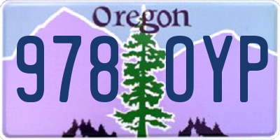 OR license plate 978OYP