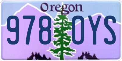 OR license plate 978OYS