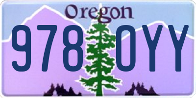 OR license plate 978OYY