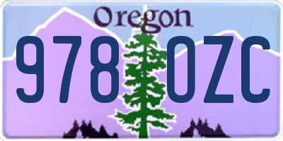 OR license plate 978OZC