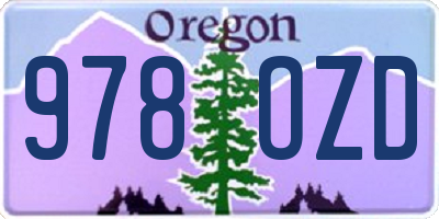 OR license plate 978OZD