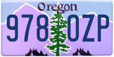 OR license plate 978OZP