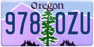 OR license plate 978OZU