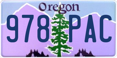 OR license plate 978PAC