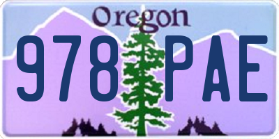 OR license plate 978PAE
