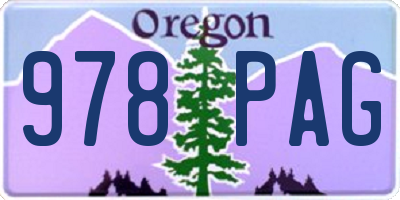 OR license plate 978PAG