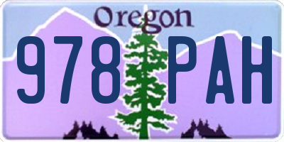 OR license plate 978PAH