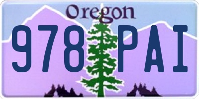 OR license plate 978PAI