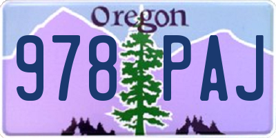 OR license plate 978PAJ