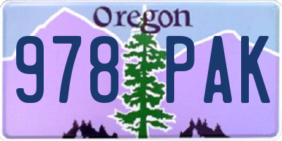 OR license plate 978PAK