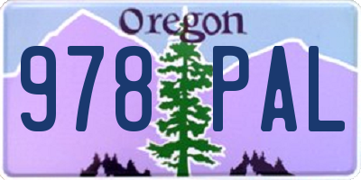 OR license plate 978PAL