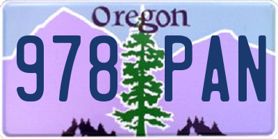 OR license plate 978PAN