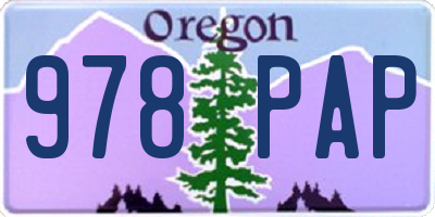 OR license plate 978PAP
