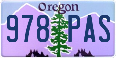 OR license plate 978PAS