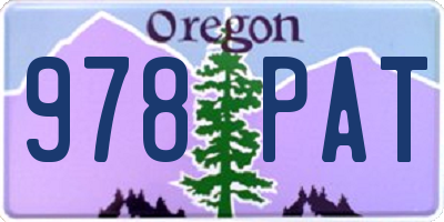 OR license plate 978PAT