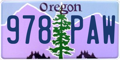 OR license plate 978PAW