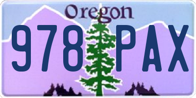 OR license plate 978PAX