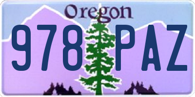 OR license plate 978PAZ