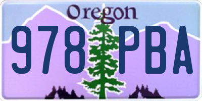 OR license plate 978PBA