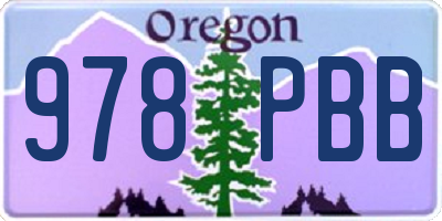 OR license plate 978PBB