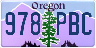 OR license plate 978PBC