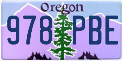 OR license plate 978PBE