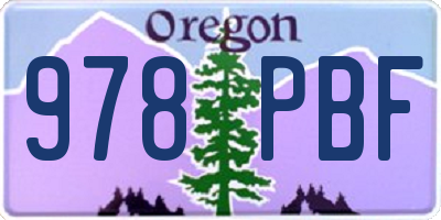 OR license plate 978PBF