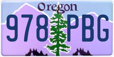OR license plate 978PBG