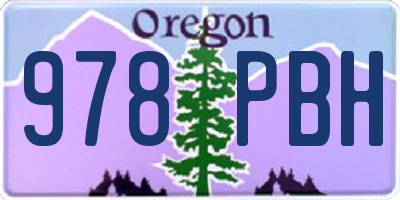 OR license plate 978PBH