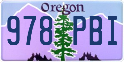OR license plate 978PBI