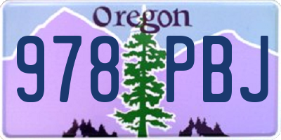 OR license plate 978PBJ