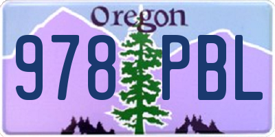OR license plate 978PBL