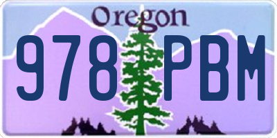 OR license plate 978PBM