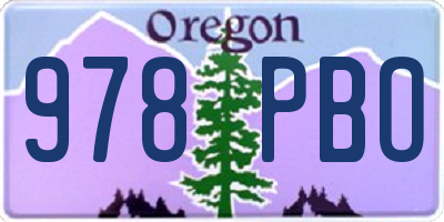 OR license plate 978PBO