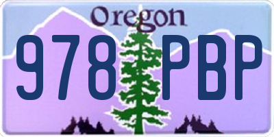 OR license plate 978PBP