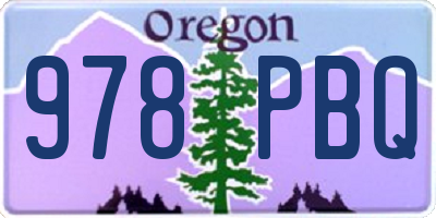 OR license plate 978PBQ