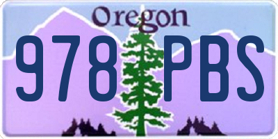 OR license plate 978PBS