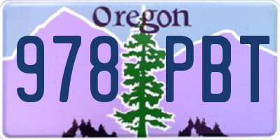 OR license plate 978PBT