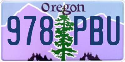 OR license plate 978PBU