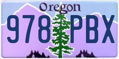 OR license plate 978PBX
