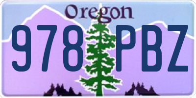 OR license plate 978PBZ