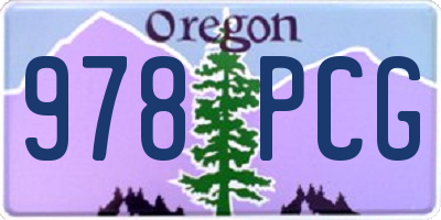 OR license plate 978PCG