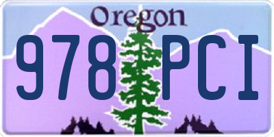 OR license plate 978PCI