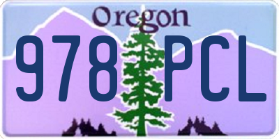 OR license plate 978PCL